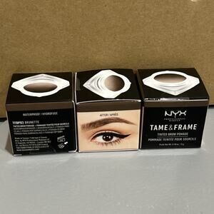 LOT OF 3 NYX PROFESSIONAL MAKEUP Tame & Frame Eyebrow Pomade, Brunette NIB